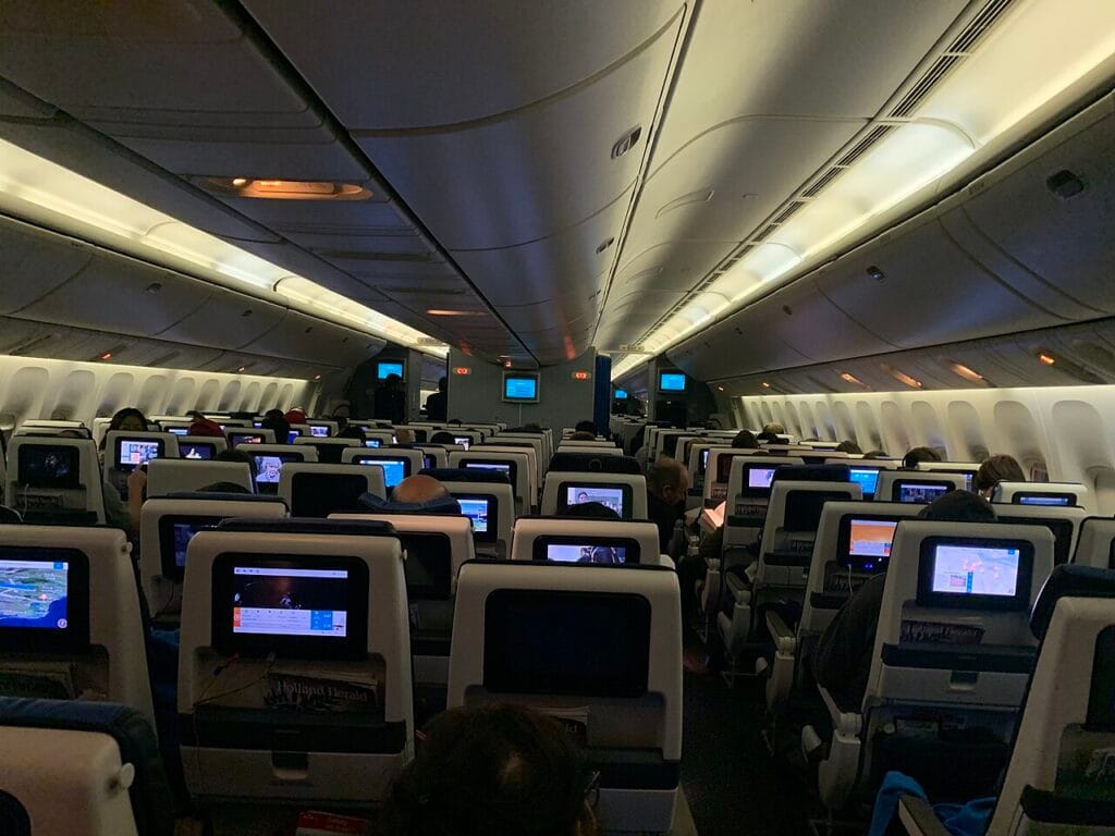 1280px In economy class of a KLM Asia Boeing 777 airliner