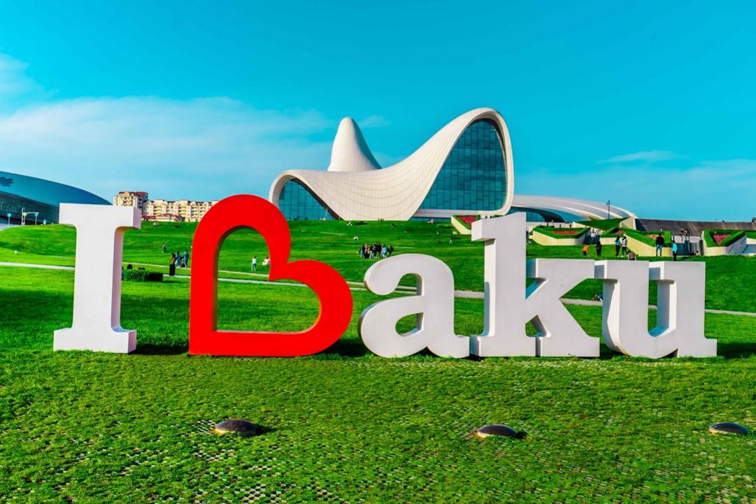 Currency exchange booth in Azerbaijan