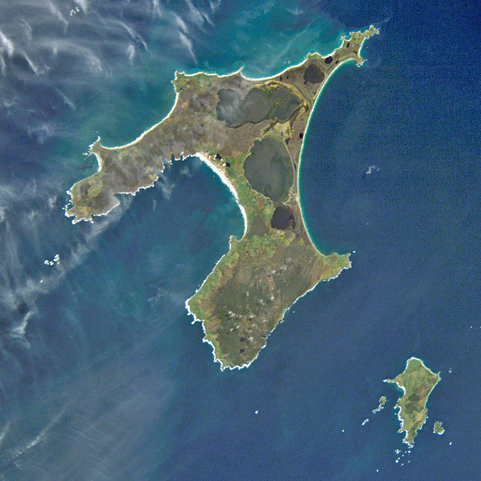 Les îles de Nouvelle-Zélande : nature sauvage et kiwis rares 27 Satellite view of the Chatham Islands from space